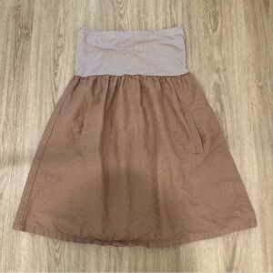 Alythea Strapless Linen Striped Dress with Pockets Cococream Anthropologie